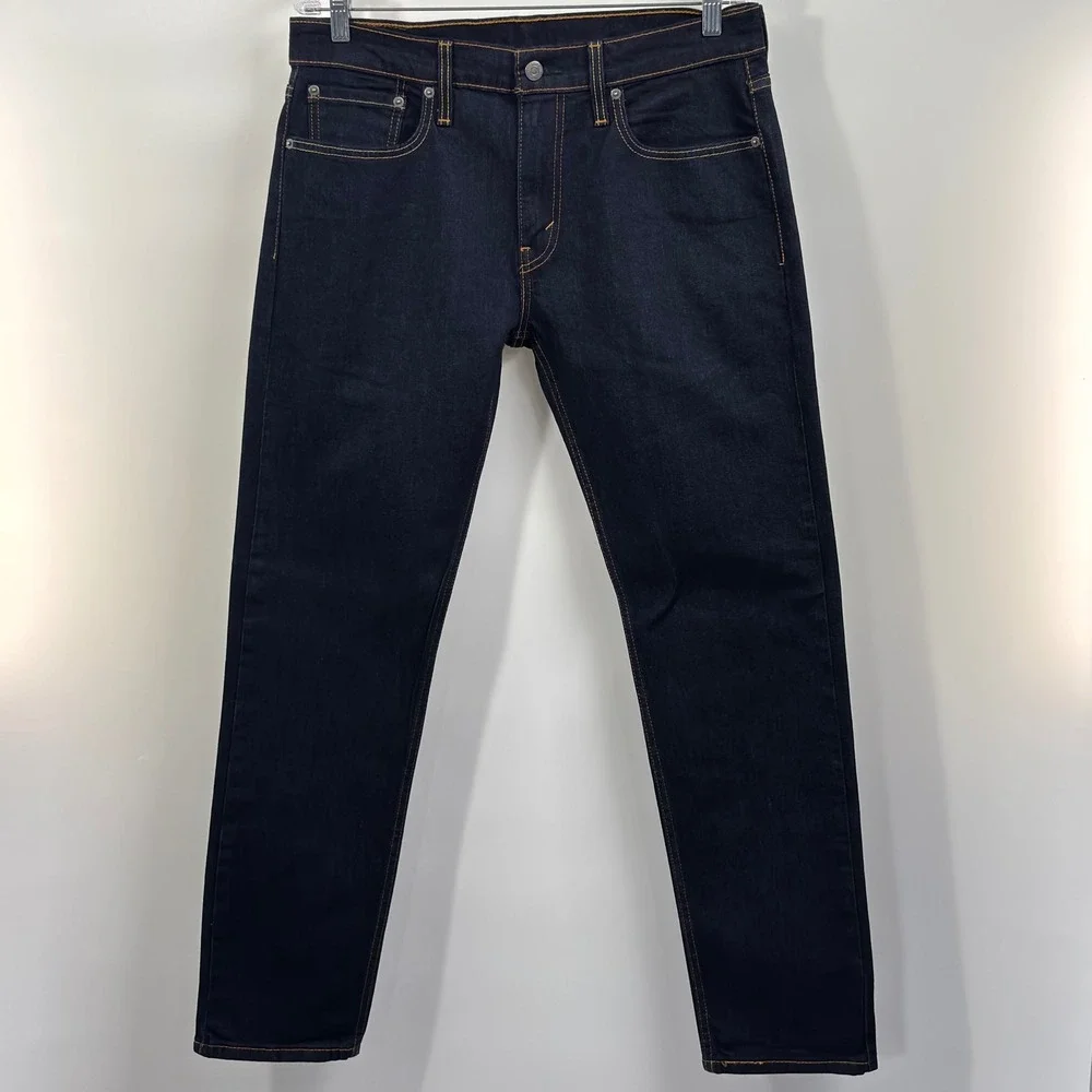 Levi's 502 Taper Jeans Men 32x32 Dark Wash Stretch Denim Regular Fit 30.5 Inseam